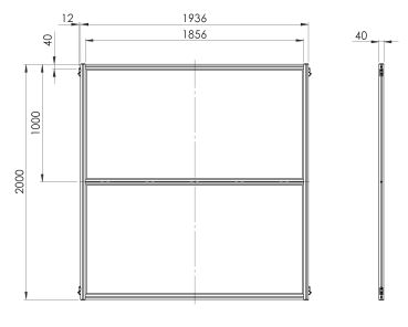 Preview: Doppelschutzwand mit Fenster
